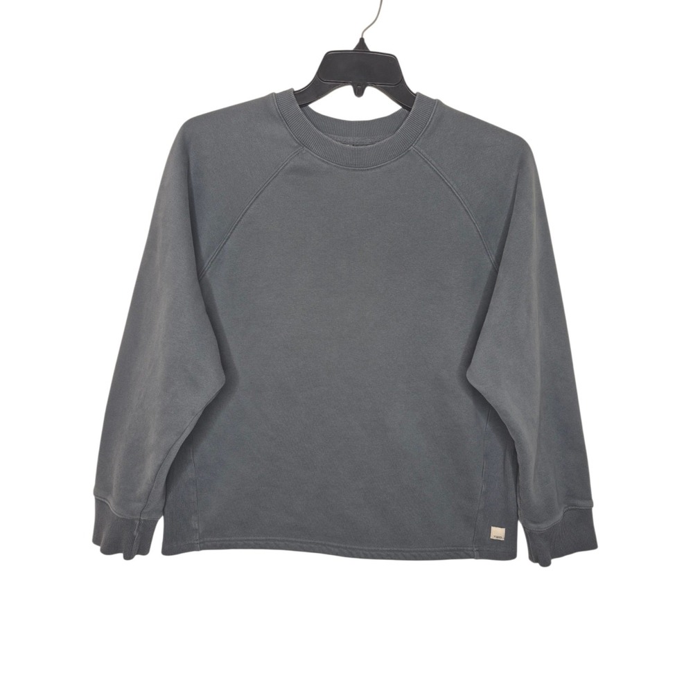 Vuori Ribbed Side Panel Crewneck Sweater Womens Small Slate Blue Gray 25x25
